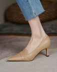 Caline™| Sleek Tan Heels