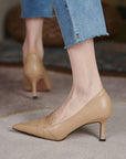 Caline™| Sleek Tan Heels
