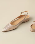 Kaela™| Shimmer Slingback Flats