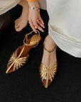 Kalila™| Gold Kitten Sandals