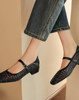 Mara™| Textured Strap Pumps