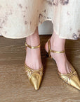 Amoura™ | Gold Slingback Heels