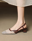 Cecilia™| Woven Sling Heels