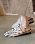 Cemile™| Woven T-Strap Flats