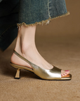 Kendra™| Leather Slingbacks