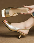 Kendra™| Leather Slingbacks