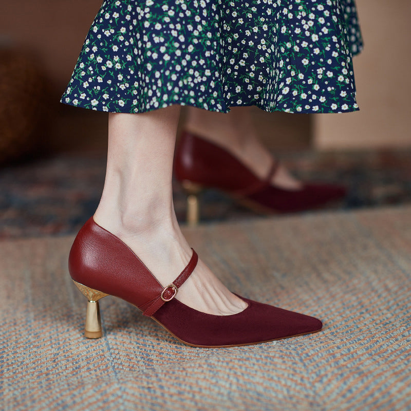 Valenza™| Oma Wine Strap Pumps