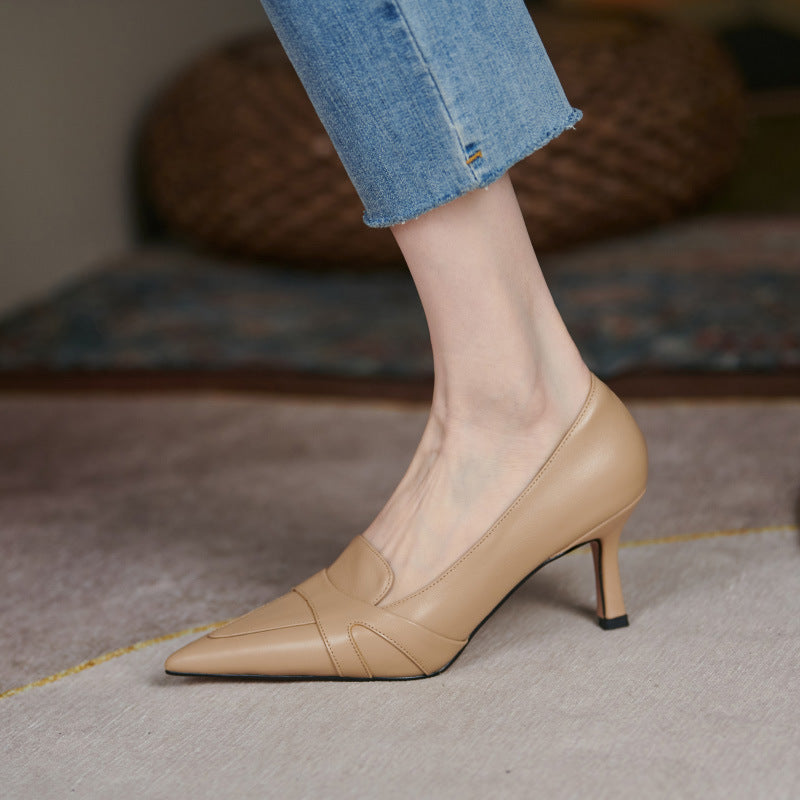 Caline™| Sleek Tan Heels