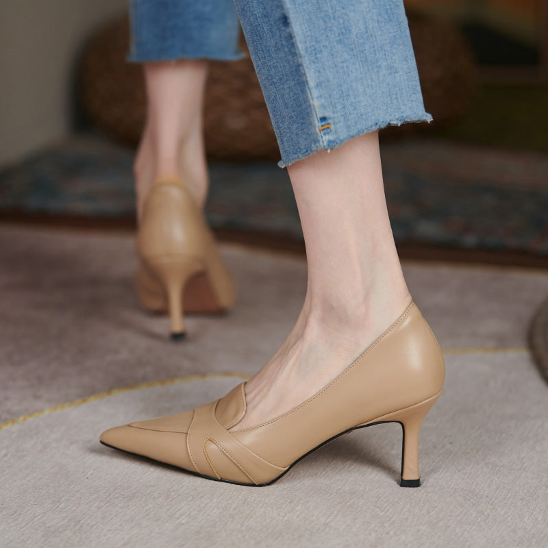 Caline™| Sleek Tan Heels