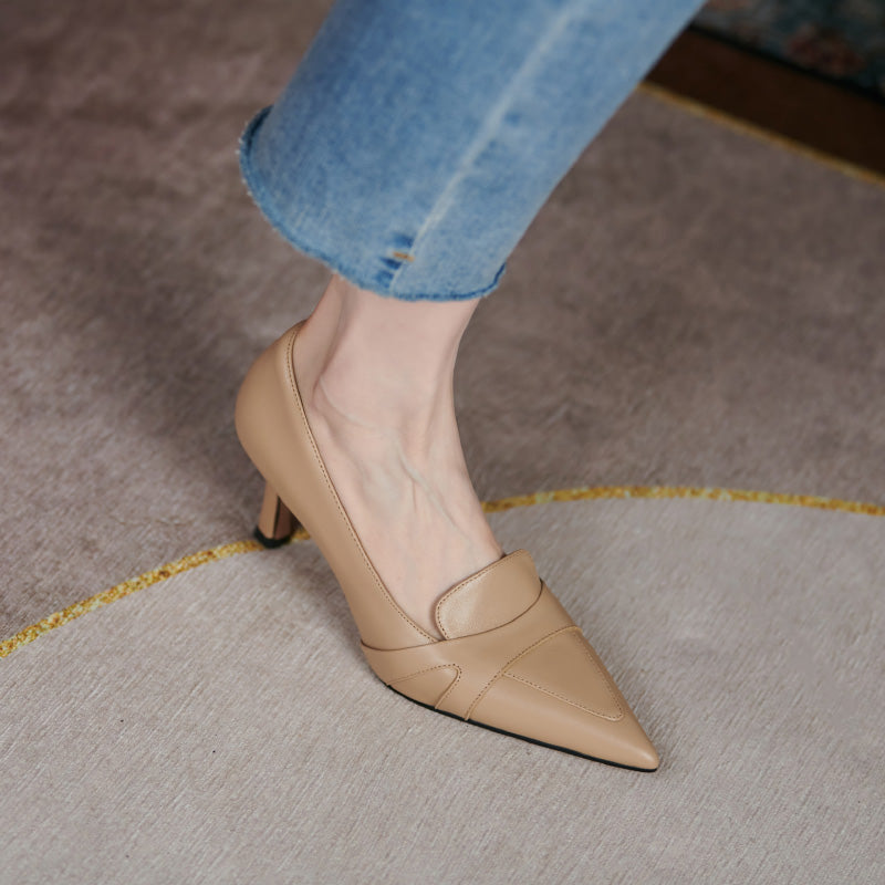 Caline™| Sleek Tan Heels