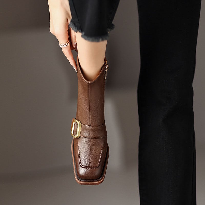 Aquene™| Leather Ankle Boots