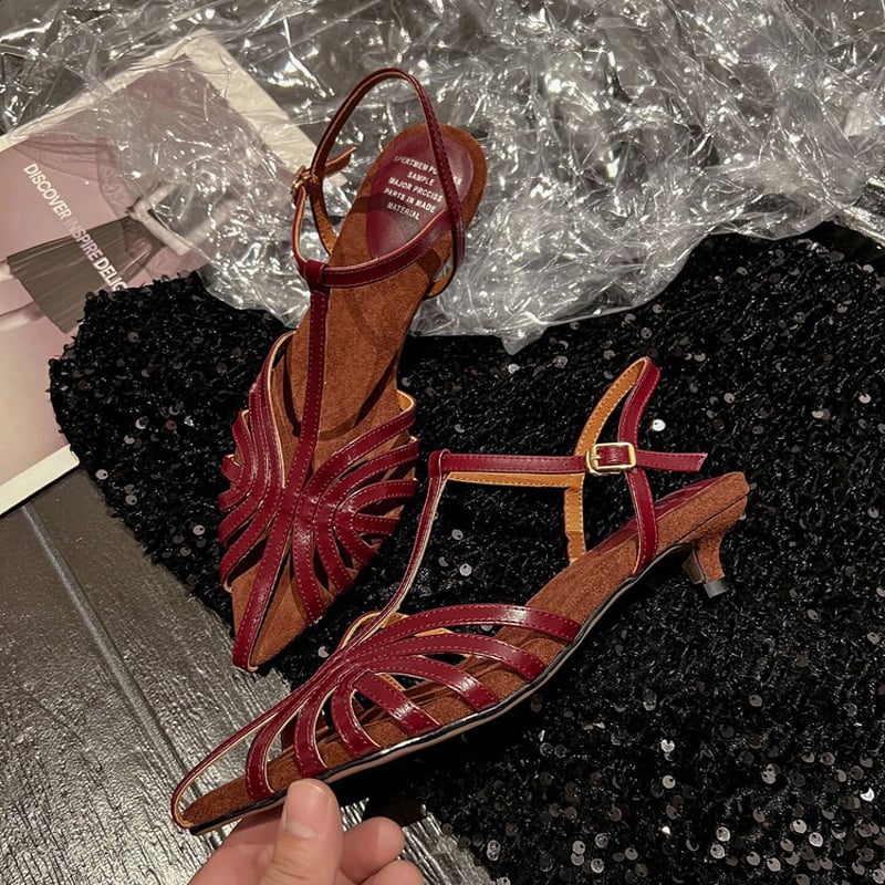 Kalila™| Gold Kitten Sandals