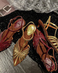 Kalila™| Gold Kitten Sandals