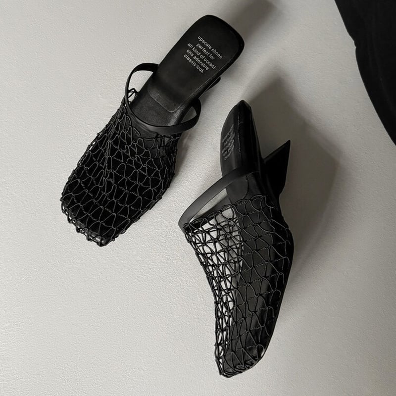 Jamil™| Mesh Curve Mules