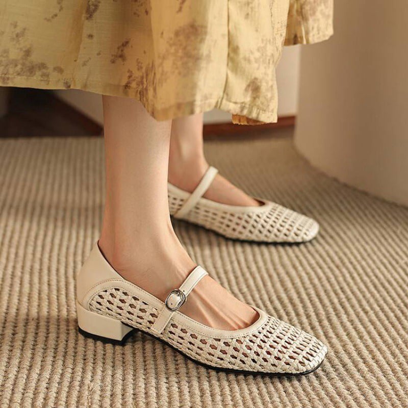 Mara™| Textured Strap Pumps