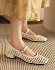 Mara™| Textured Strap Pumps
