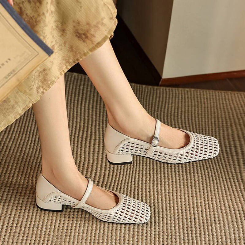 Mara™| Textured Strap Pumps