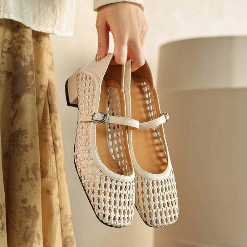Mara™| Textured Strap Pumps