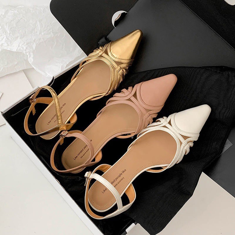 Amoura™ | Gold Slingback Heels