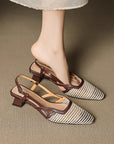 Cecilia™| Woven Sling Heels