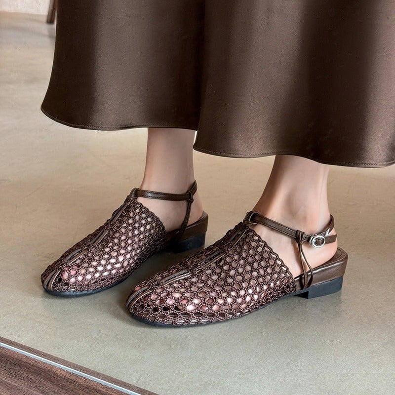 Cemile™| Woven T-Strap Flats