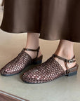Cemile™| Woven T-Strap Flats