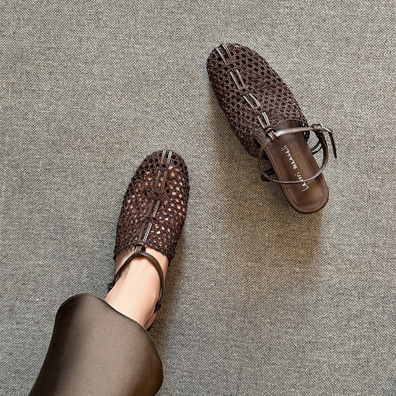 Cemile™| Woven T-Strap Flats