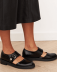 Canelle™| Black Buckle Loafers