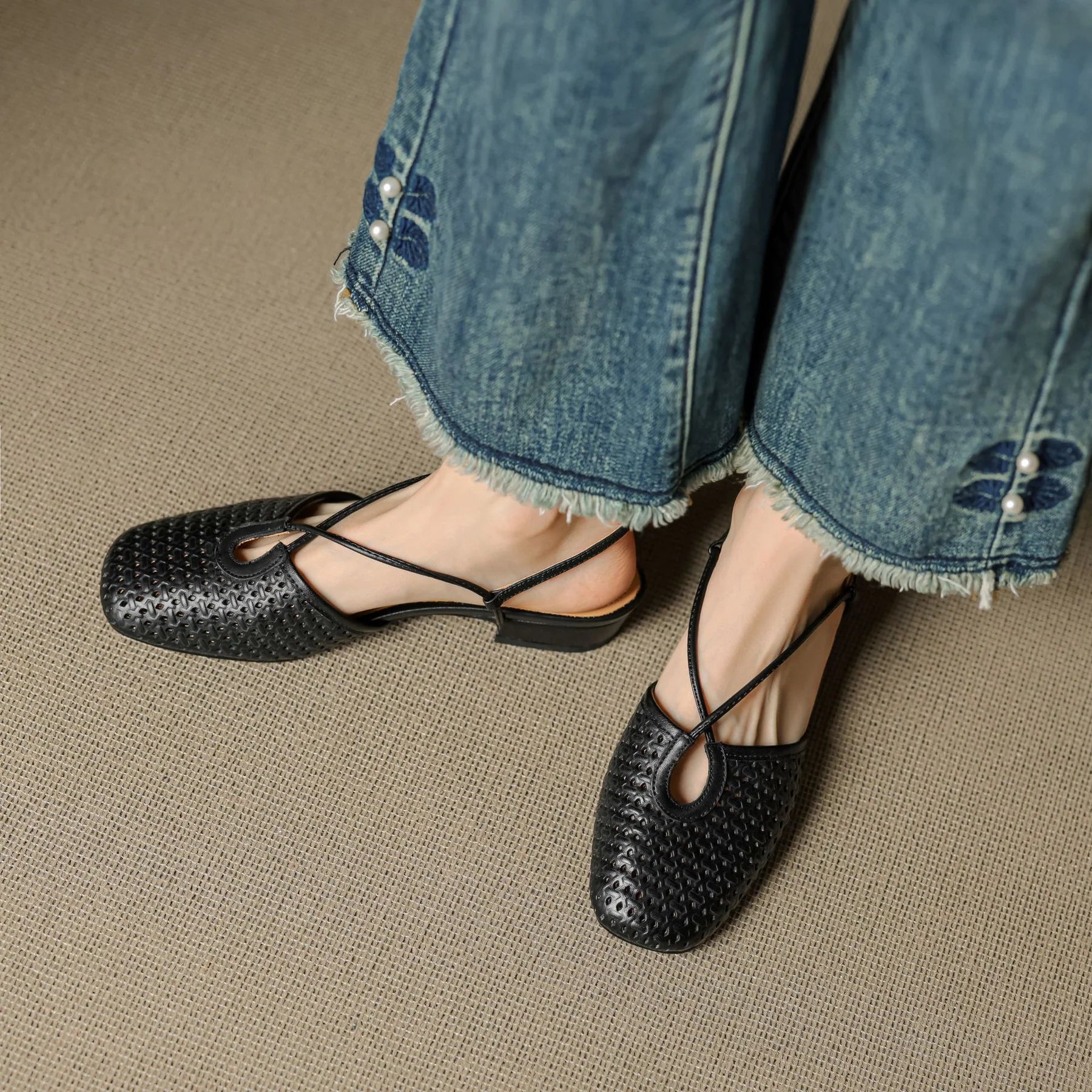 Celestelle™| Leather Slingbacks