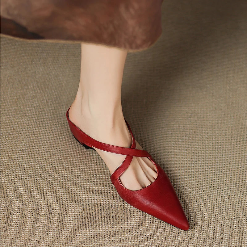Virelina™| Leather Mules