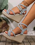 Valenza™| Denim Wedged Heel Sandals