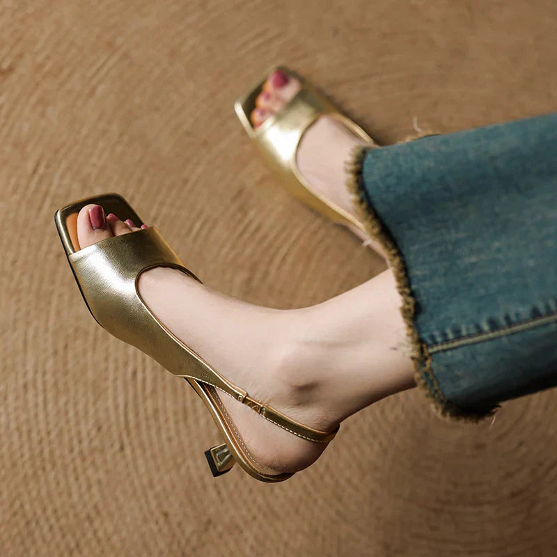 Kendra™| Leather Slingbacks