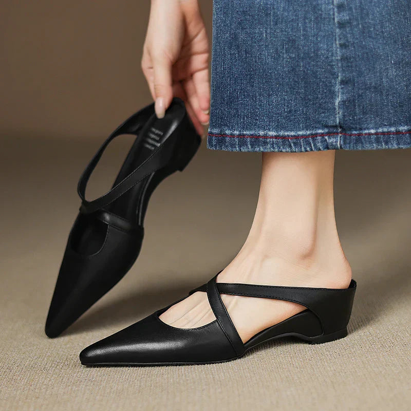 Virelina™| Leather Mules