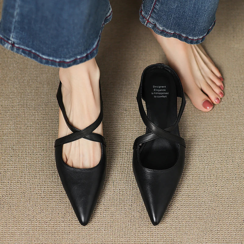 Virelina™| Leather Mules