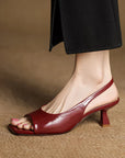 Kendra™| Leather Slingbacks