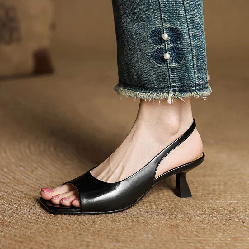 Kendra™| Leather Slingbacks