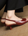 Kendra™| Leather Slingbacks