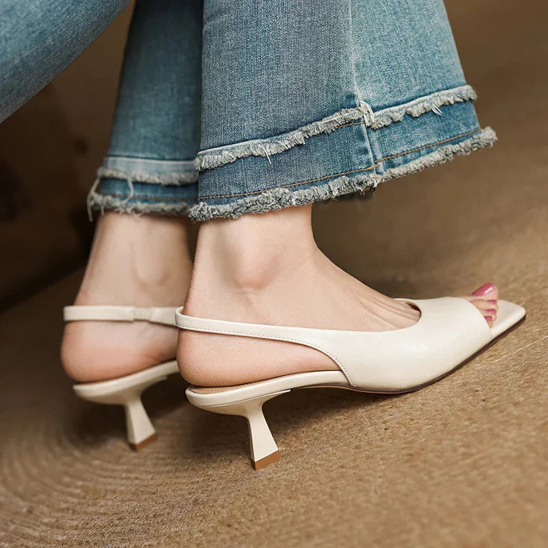 Kendra™| Leather Slingbacks