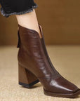 Everly™| Leather Ankle Boots