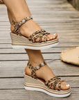 Valenza™| Solene Leopard Platform Sandals
