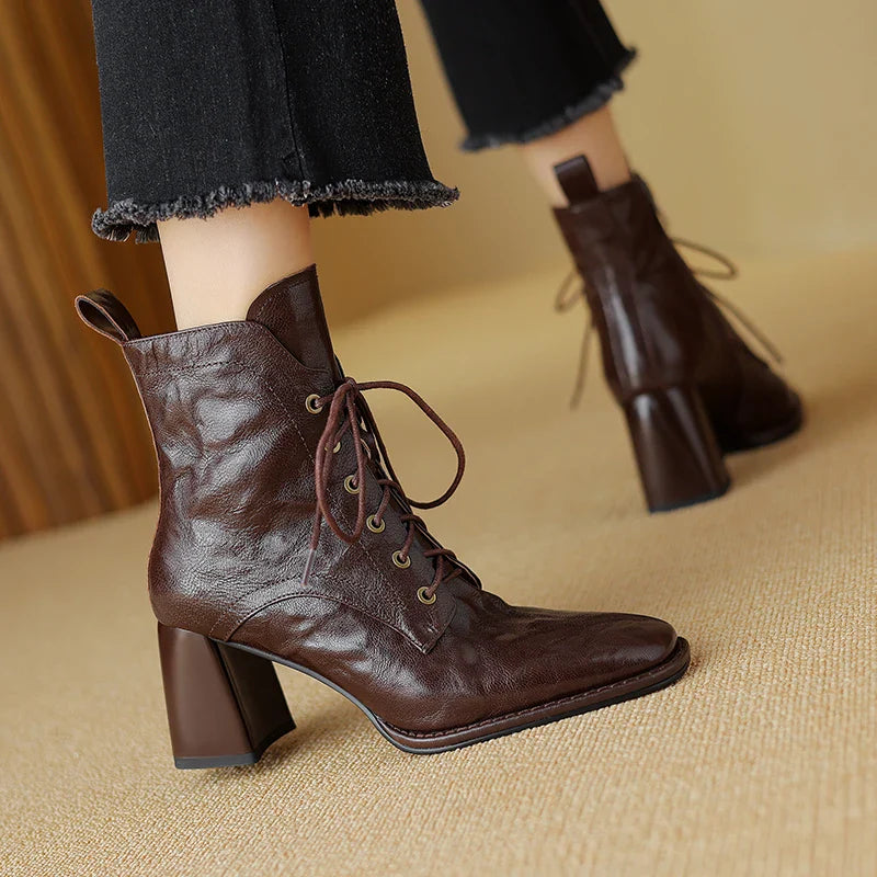 Virelia™| Leather Ankle Boots