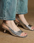 Kendra™| Leather Slingbacks