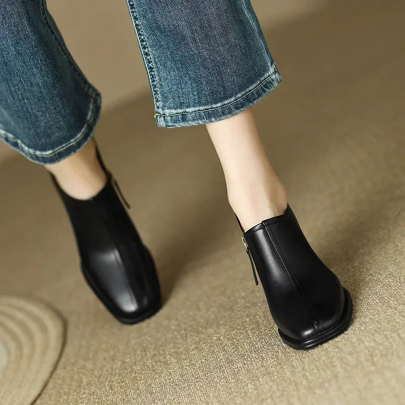 Vionara™| Leather Ankle Boots