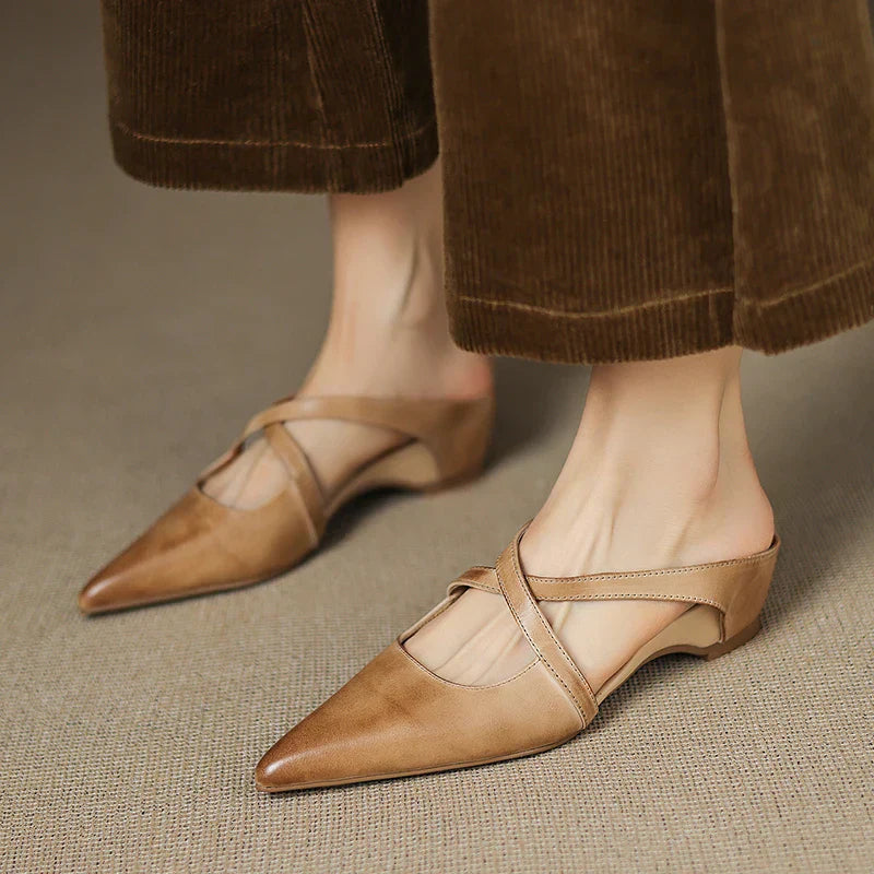 Virelina™| Leather Mules