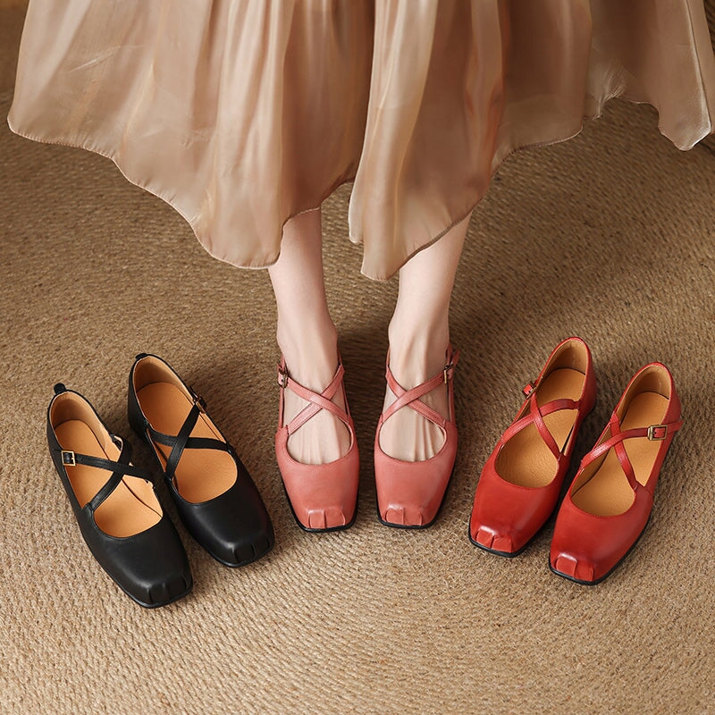 Edith™| Leather Mary Janes