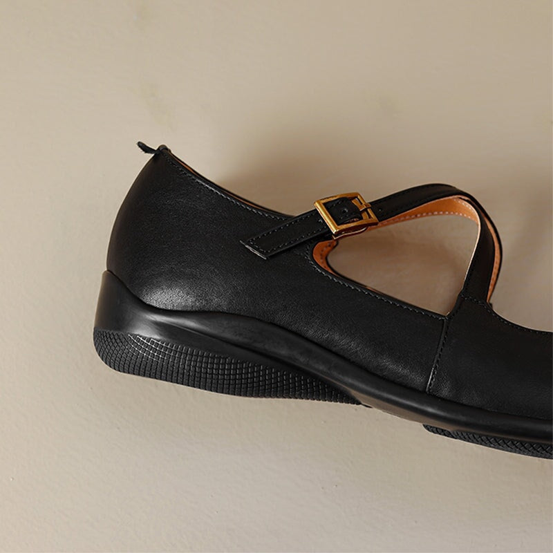 Edith™| Leather Mary Janes